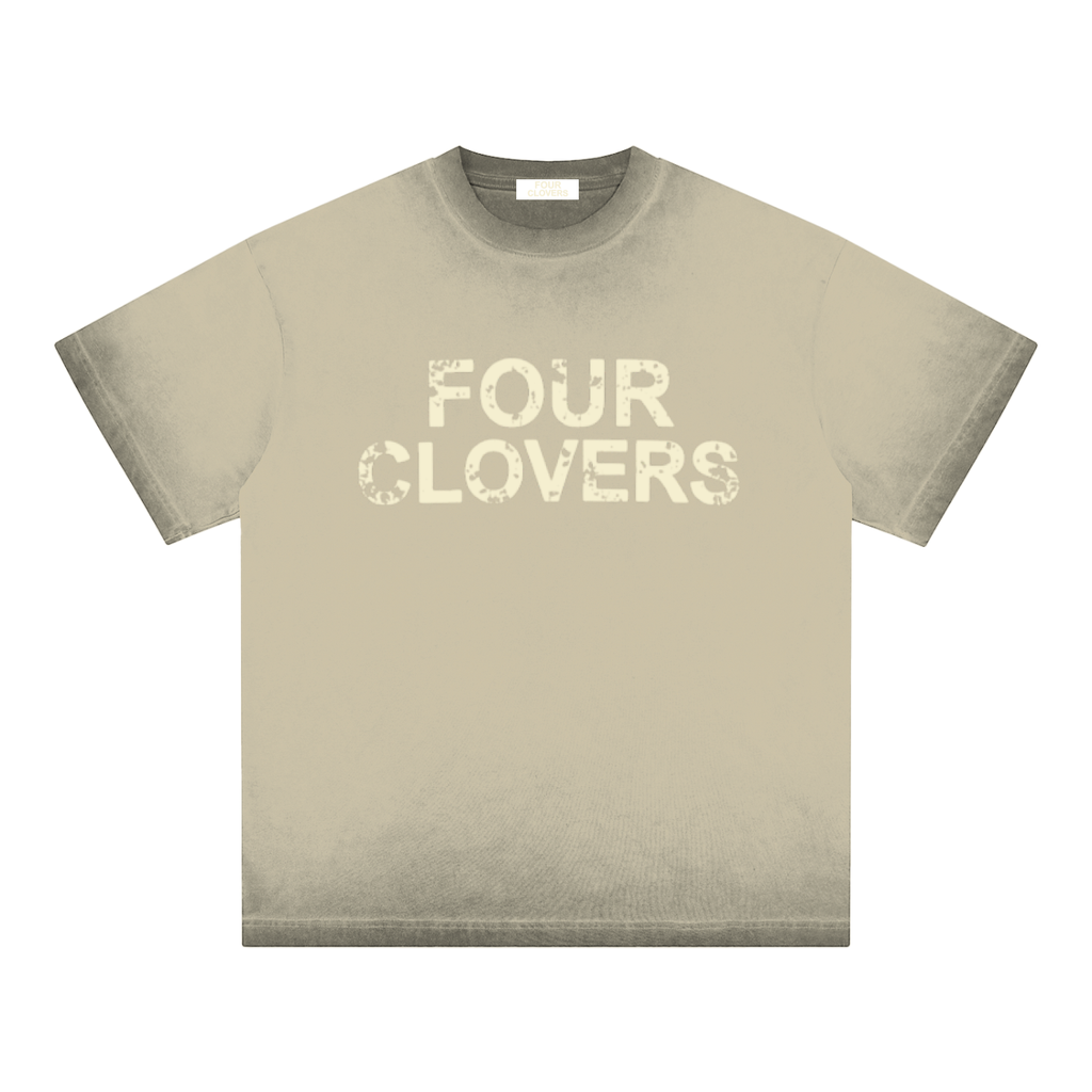 Four Clovers Reverse Dyed Loose Cotton T-Shirt