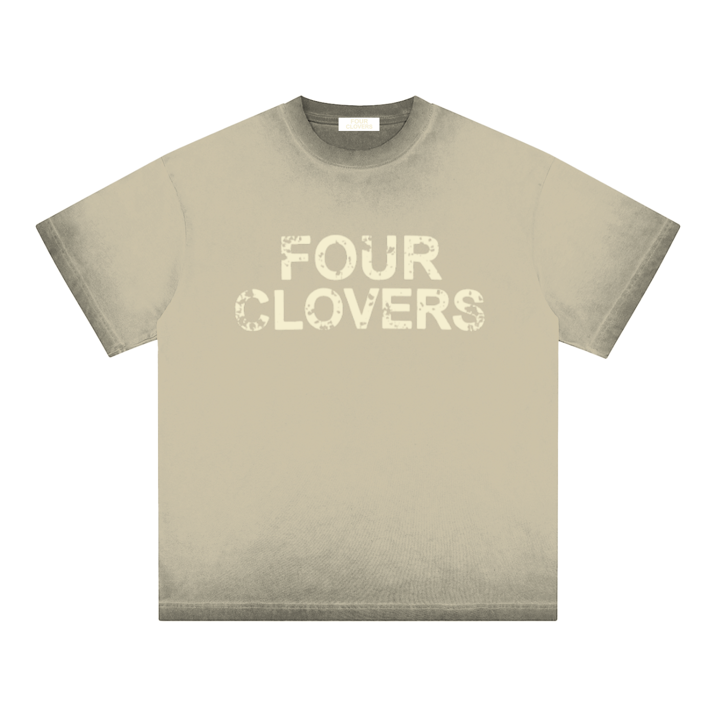 Four Clovers Reverse Dyed Loose Cotton T-Shirt