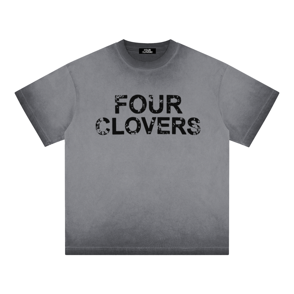 Four Clovers Reverse Dyed Loose Cotton T-Shirt