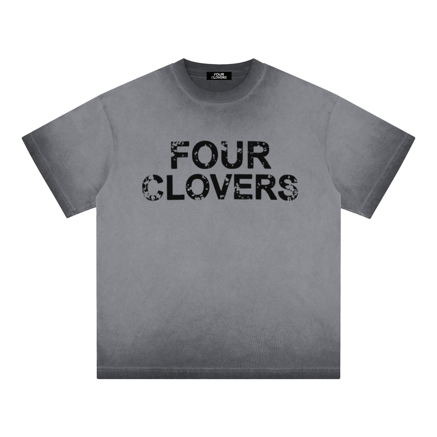 Four Clovers Reverse Dyed Loose Cotton T-Shirt