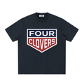 Four Clovers Heavyweight Vintage Washed Frayed T-Shirt