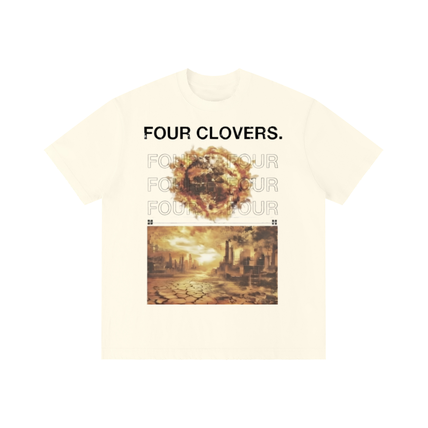 Four Clover Corrupt Unisex Vintage Wash Distressed T-Shirt