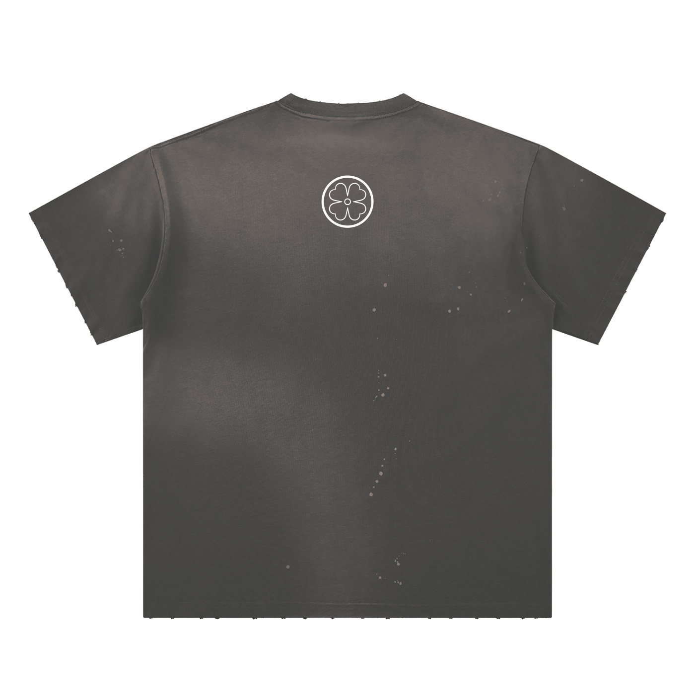 Four Clovers Rock Hand-Frayed Sunfade Paint Splatter T-Shirt