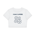 Four Clovers Women's Fitted Crop Cotton T-Shirt