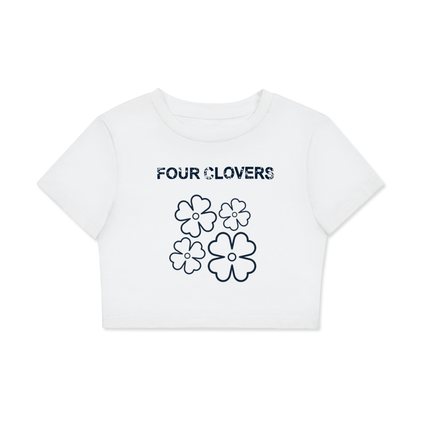 Four Clovers Women's Fitted Crop Cotton T-Shirt