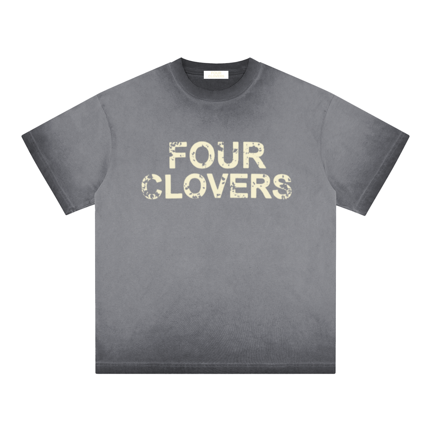 Four Clovers Reverse Dyed Loose Cotton T-Shirt