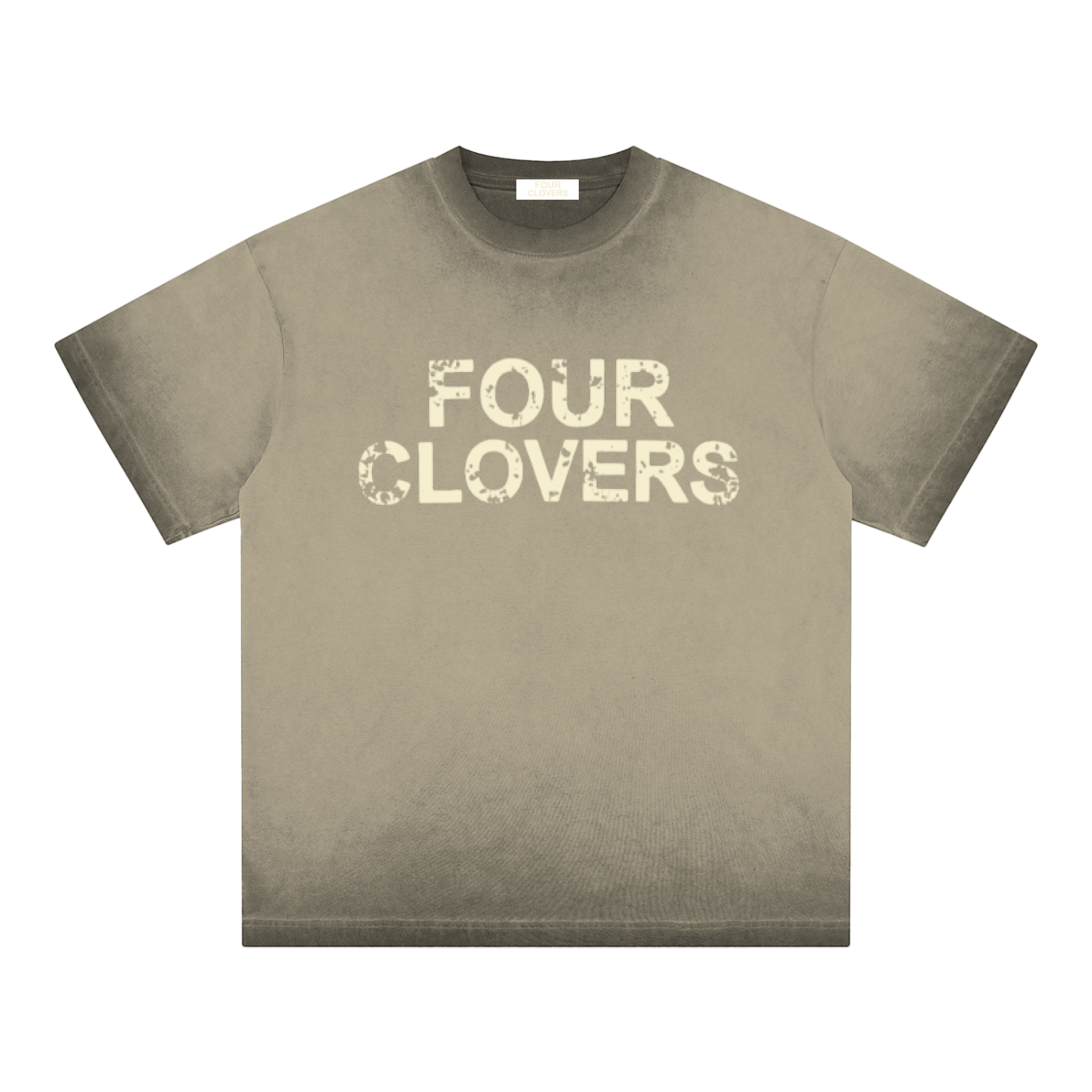 Four Clovers Reverse Dyed Loose Cotton T-Shirt
