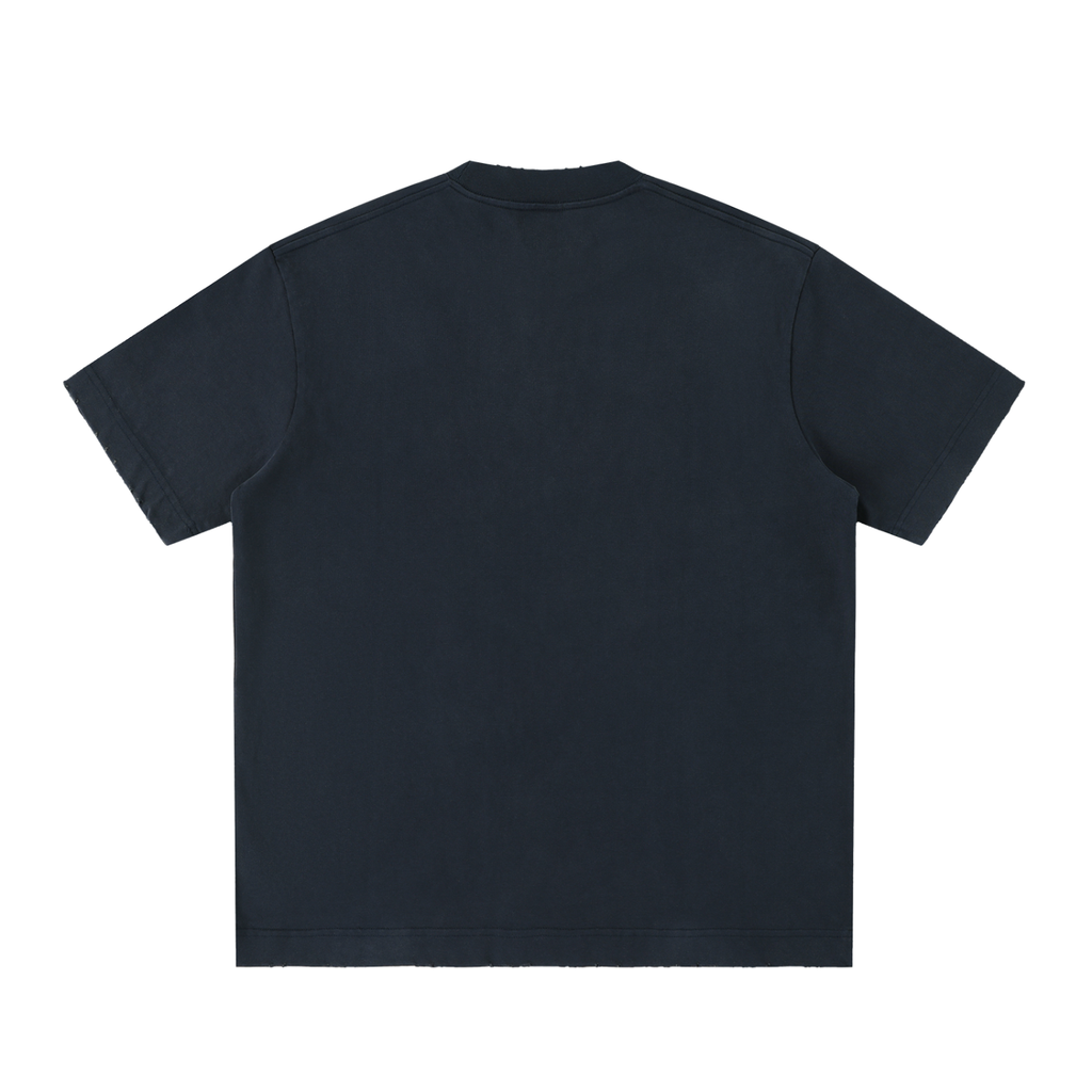 Four Clovers Heavyweight Vintage Washed Frayed T-Shirt