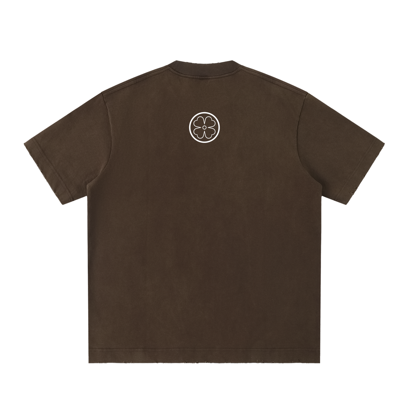 Four Clovers Heavyweight Vintage Washed Frayed T-Shirt