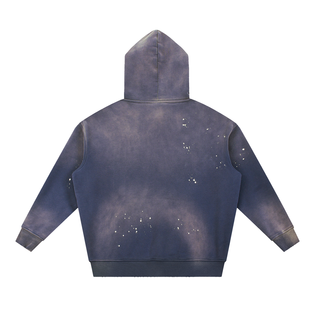Four Clovers Vintage Washed Frayed Fleece Hoodie