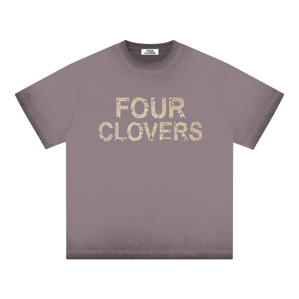 Four Clovers Reverse Dyed Loose Cotton T-Shirt