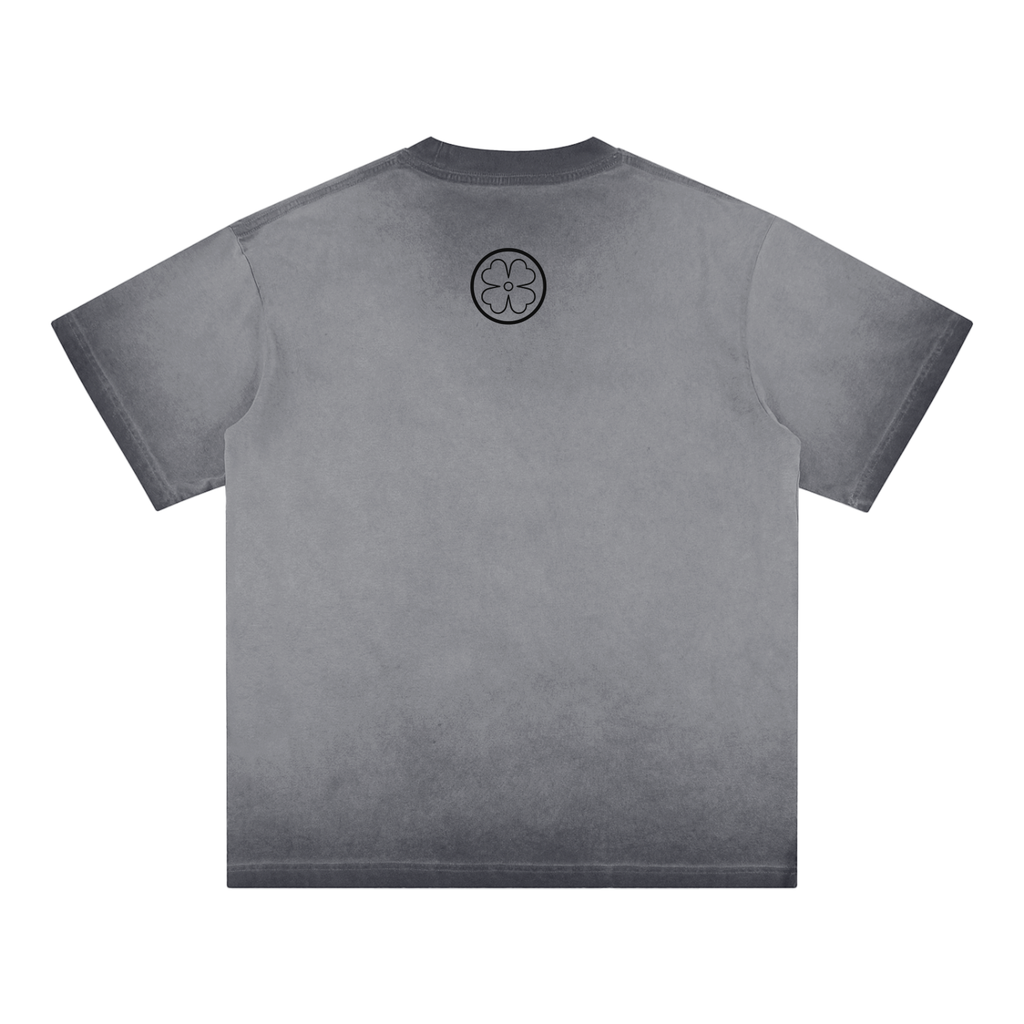 Four Clovers Reverse Dyed Loose Cotton T-Shirt