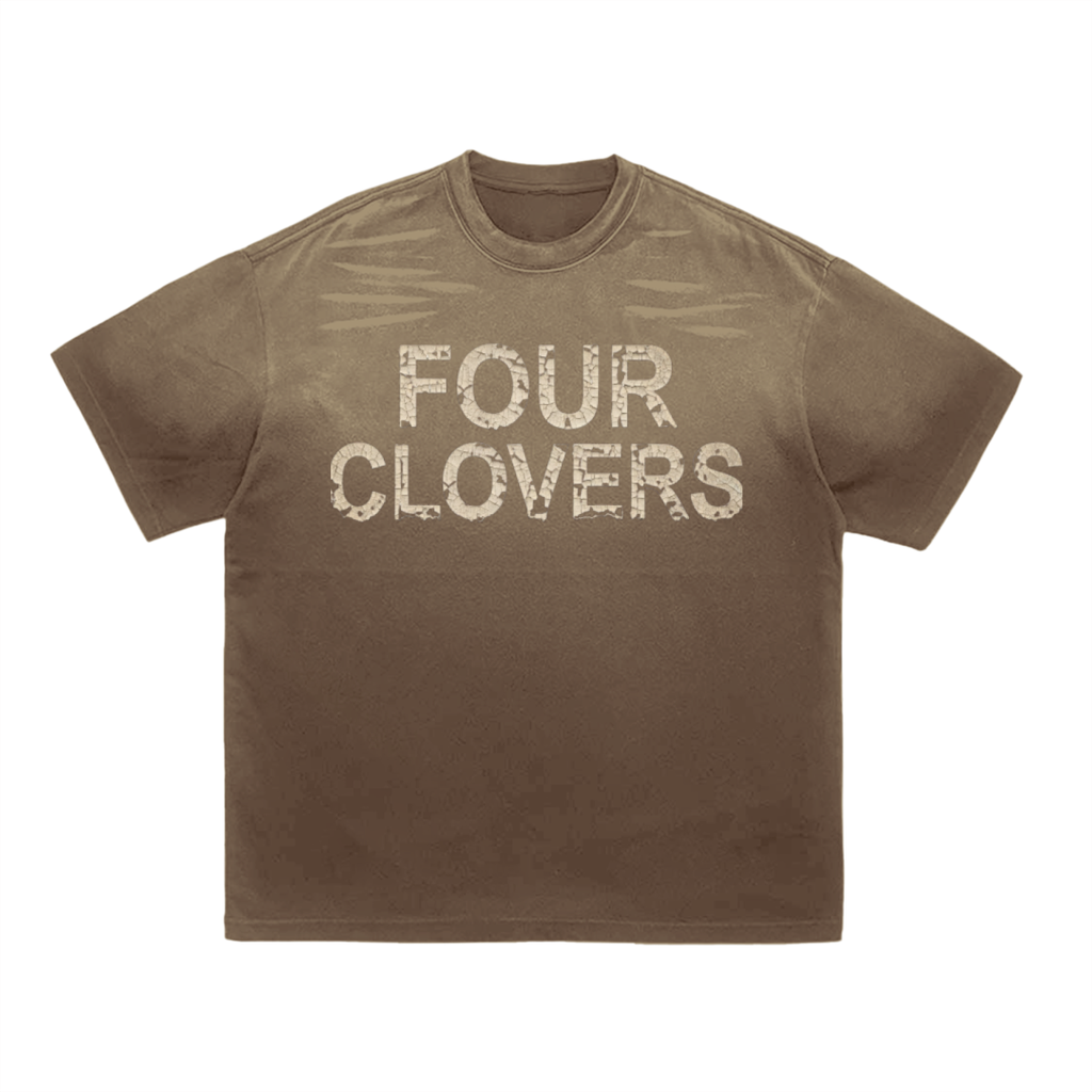 Four Clovers Tiger Stripe Gradient Washed T-Shirt