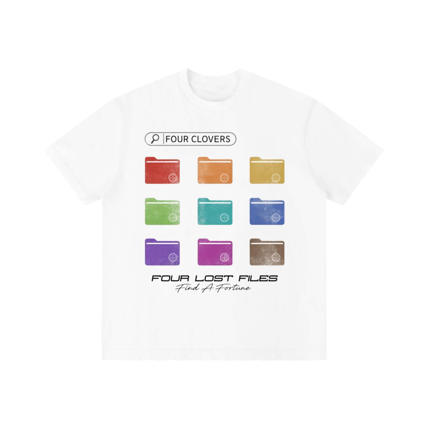 Four Clovers Unisex Vintage Wash Distressed T-Shirt