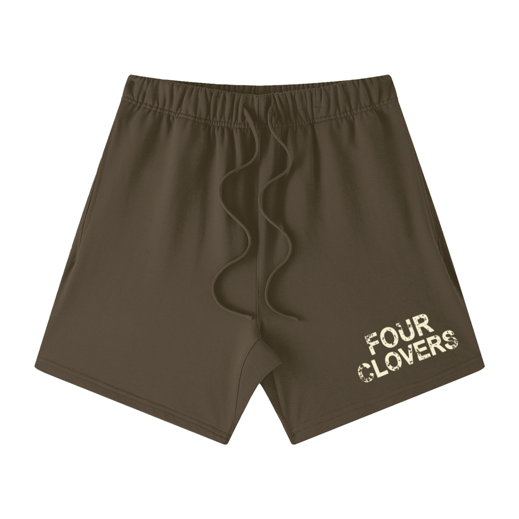 Four Clovers Earth Tone Loose Fit Cotton Shorts